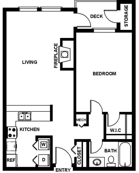 A1 Floor Plan at Saratoga, Everett, 98204